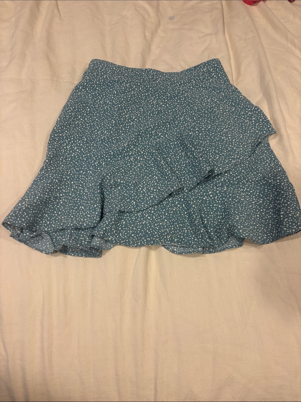 Teal Floral Tiered Skater Skirt
